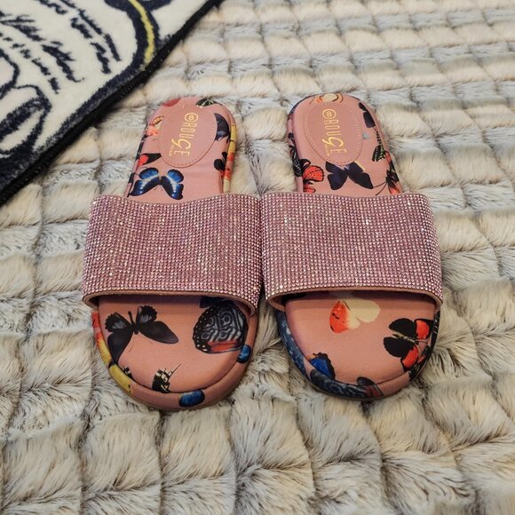Rouge Helium Butterly Slides sandals flats pink women’s size 8 - Picture 2 of 4